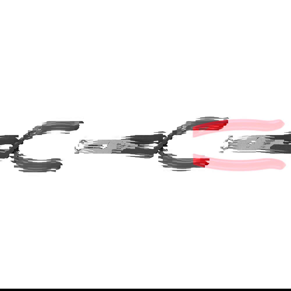 Long Nose Pliers; Pliers Type: Long Reach ; Jaw Texture: Grooved ; Jaw Length (Inch): 3 ; Jaw Width (Decimal Inch): 3.00 ; Jaw Bend: 35 ; Handle Type: Dipped